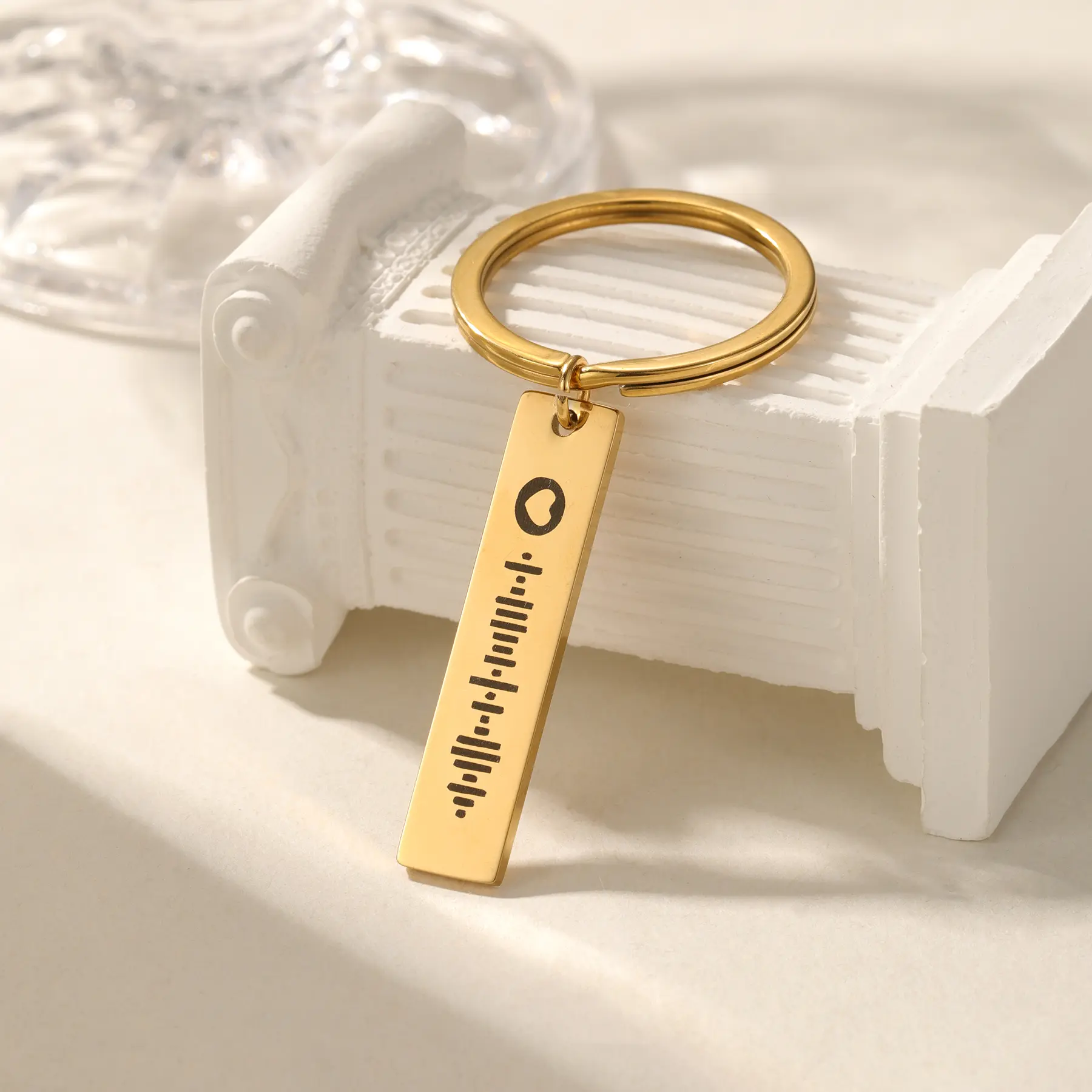Personalized Spotify Code Keychains Music Keyrings Customized Scannable Song Name Key Rings Chains Best Gift for Car Couple