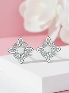 Celtic Witch Knot Opal Stud Earrings | 925 Sterling Silver Post + Intricate Filigree  | Celtic Jewelry Gift For Her｜#TikTokMadeMeBuyIt #TrendyJewelry2026 #OpalJewelry #DaintyEarrings