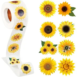 Baking sealing stickers, sunflower stickers, decorative gift box adhesive labels, Self Adhesive Stickers