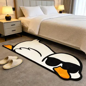Cute Cartoon Duck Rug, Soft Plush Carpet for Bedroom, Living Room Sofa, Bathroom, Hallway, Home Decor, Decorative Area Rug, Comfortable Floor Mat, Soft Area Rug, Cartoon Pattern Rug, Room Decoration Rug, Soft Indoor Rugs