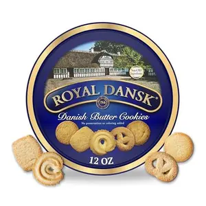 Royal Dansk Danish Butter Cookies, Premium Assorted Cookies in Gift Tin, 12 oz, Non-GMO, Perfect for Christmas & Gifting