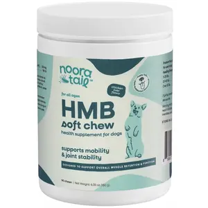 [Exp August 2026] NooraTail HMB for Dogs - Boosts Muscle Retention & Strength- Vitamin D3 - Gluten Free and Non-GMO | 90 Soft Chews