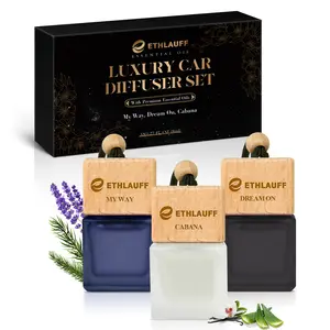 ETHLAUFF Hotel Scent Car Air Freshener 3 Pack with Vent Clip - My Way, Dream On, Cabana - Long Lasting Car Diffuser