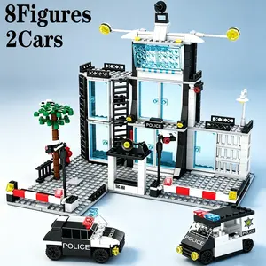 560 Pieces Police Building Puzzle Blocks, 25cm Tall, Perfect Gift for Kids, Ideal for Holidays, Fun Educational Toy