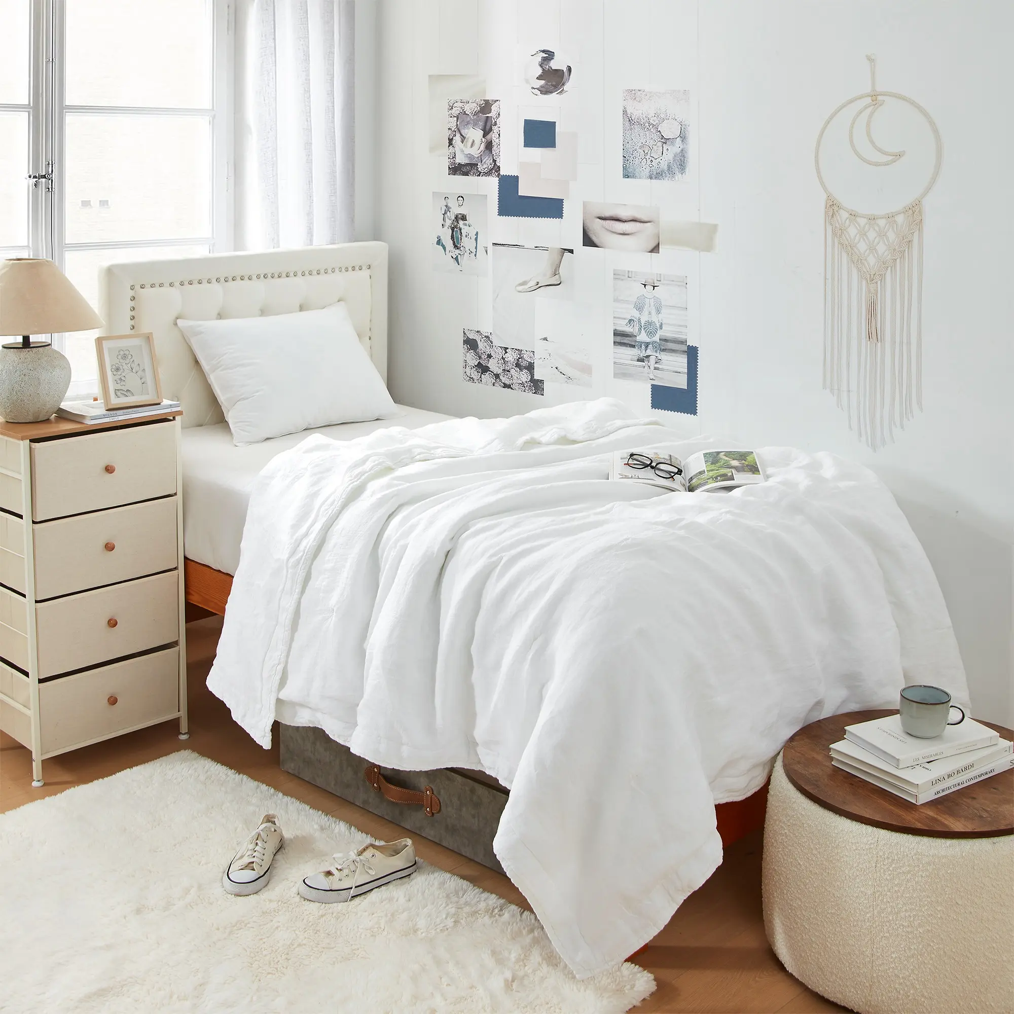 Dark Sky Reserve - Portugal Made 100% Linen Twin XL Comforter - White