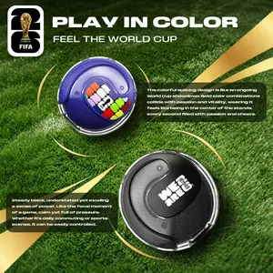 Official FIFA 2026 World Cup Licensed Open Ear Bluetooth Headphones Wireless Earbuds Zero Latency 50H Total Playtime Large Diaphragm HiFi Sound Touch Control Sports Fan Gift Bluetooth Earphones
