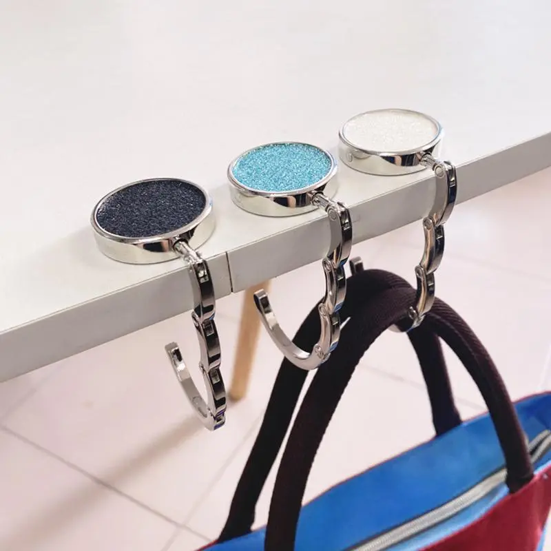 Foldable Handbag Hook Set, 3-Pack Foldable Bag Hanger, Women's Desktop Hooks, Home Storage Bag Hooks, Organizer Accessories, Carry Purse Hook, Purse Hanger For Table, Bag Accessory