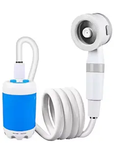 Portable Rechargeable Camping Shower Head - Battery-Powered Handheld Outdoor Shower with Water Pump, Compact Travel Essential for Camping, Hiking