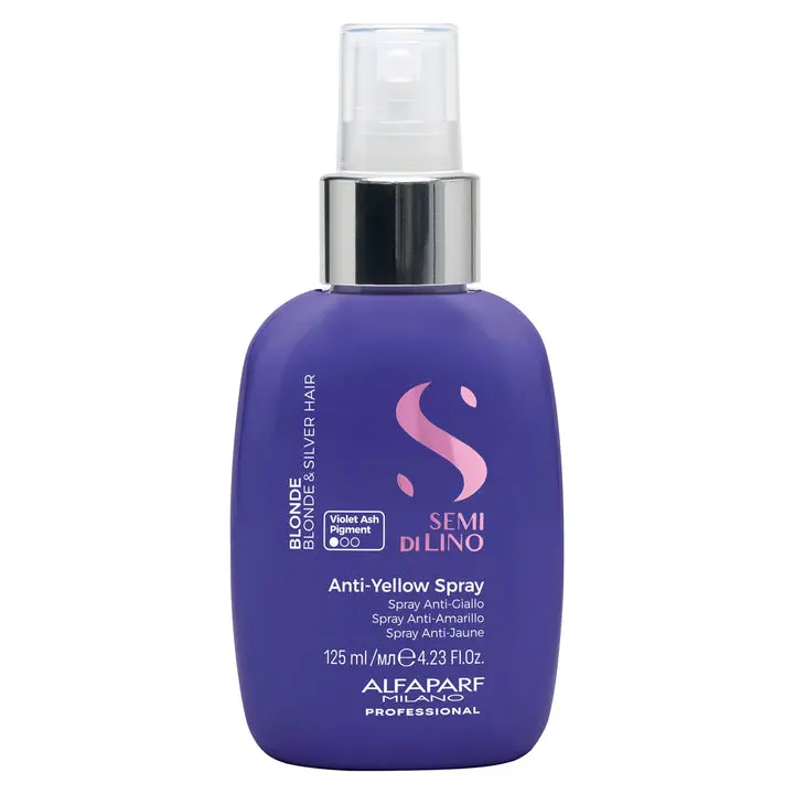 Anti-Yellow Leave-In Spray for Lightening Blonde Hair, Conditioning & Detangling Treatment with Violet Pigments for Glossy Hair, Floral Scent & UV Defense, Unisex, 125ml, Haircare, Vegan, Adults, Spray Leave-In Treatments, Restorative Leave-In Treatments