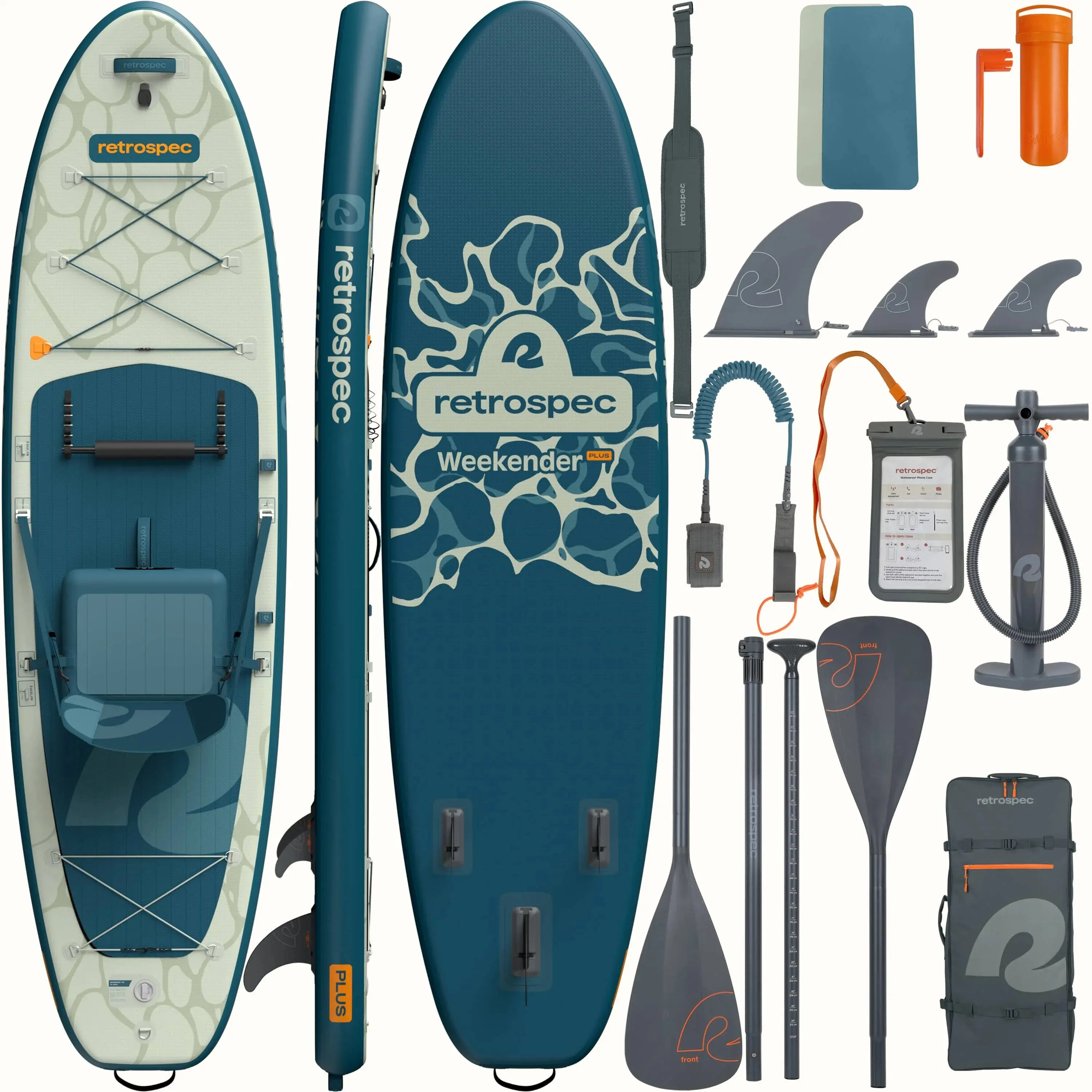Retrospec Weekender Plus 10'6" All-Around Inflatable Stand-Up Paddle Board, 2-in-1 Kayak Hybrid, Complete Kit with Seat & Camera Mount, Paddle Boarding, Bag, Grateful Dead