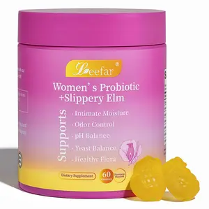 LEEFAR Her Probiotics Gummies AF-All in One Solutionwith Slippery Elm and Prebiotics&Lactobacillus Probiotic Blendfor Women's pH Balance and Dryness -Hawaiian Pineapple Gummies
