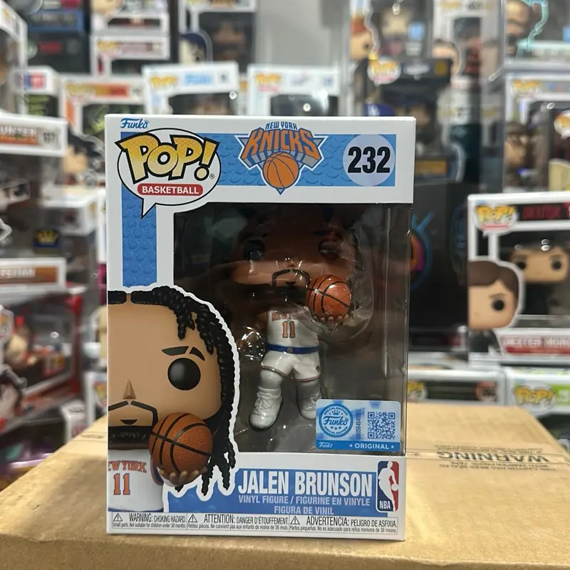 Funko Pop NBA New York Knicks Jalen Brunson Single Player Default Size Soft Vinyl Action Figure, Collectible Art Toy Bobblehead