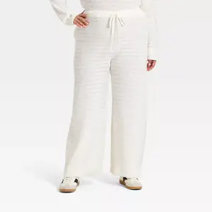 Women's High-Rise Full Sweater Pull-On Pants - Universal Thread Cream 3X