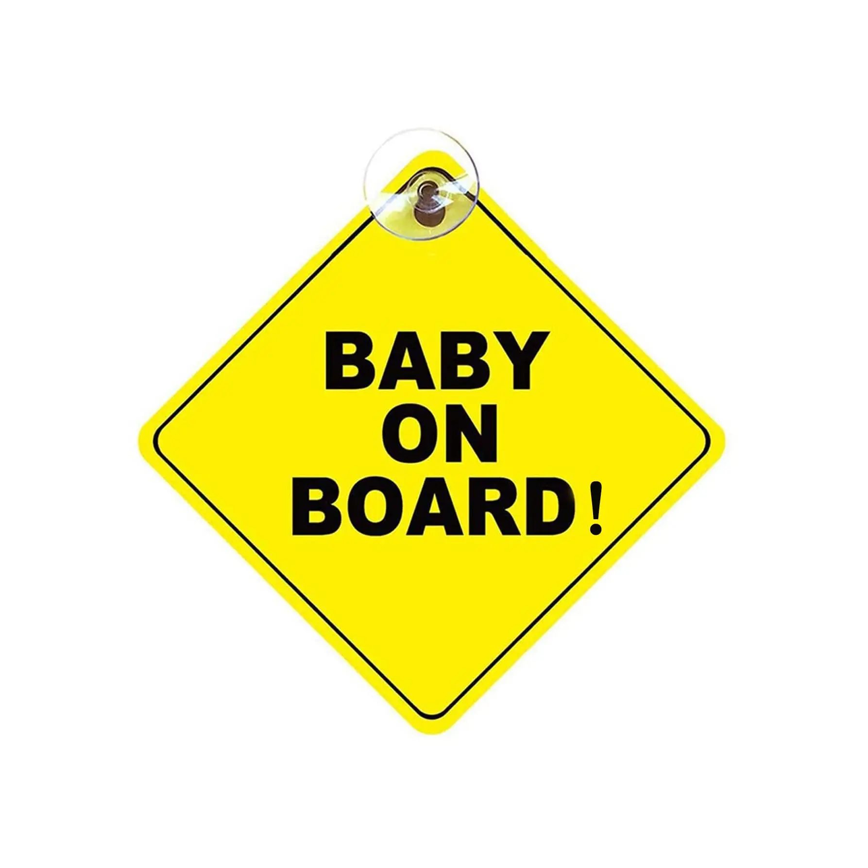 Baby on Board Sticker for Cars, Baby On Board Warning Signs with Suction Cups