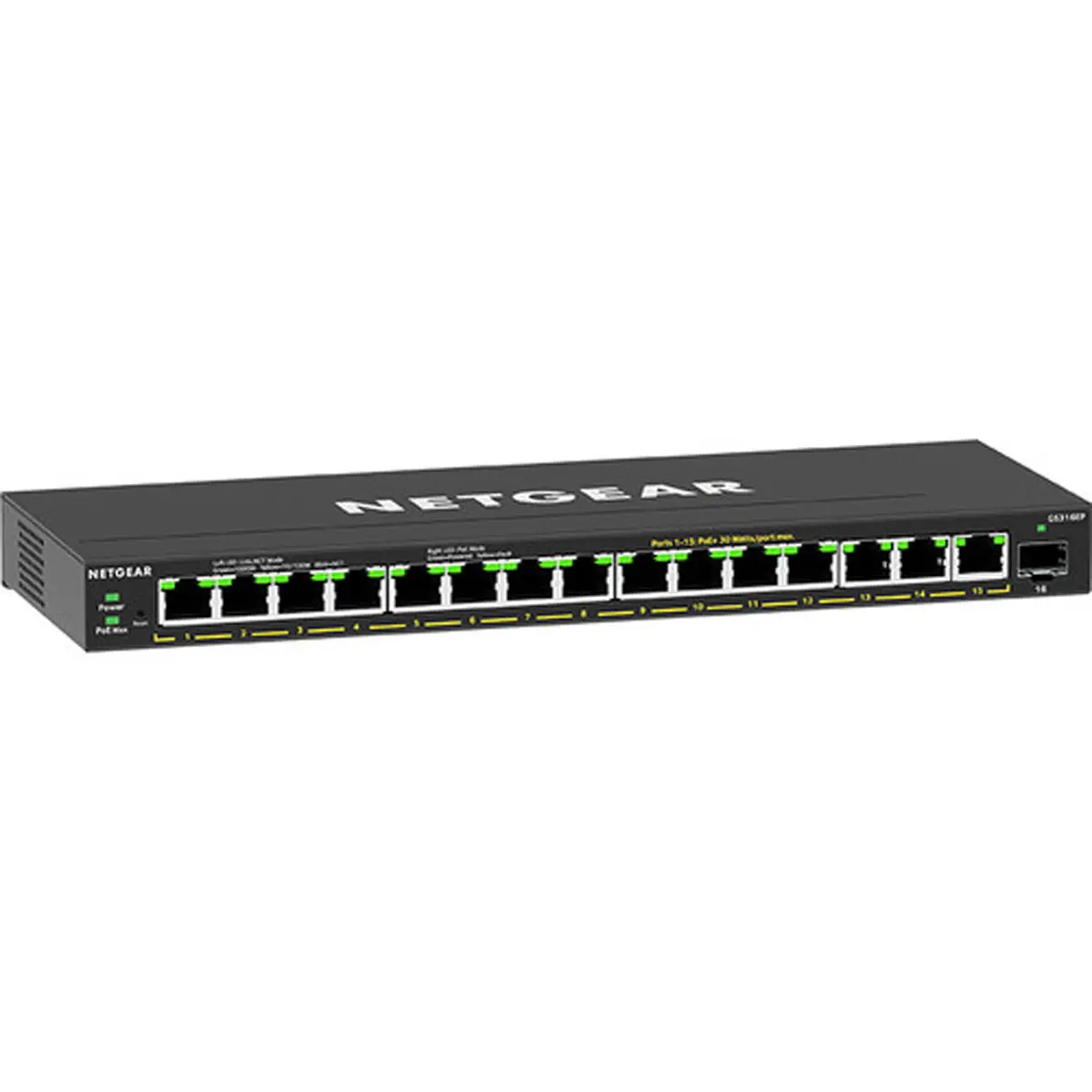Netgear GS316EP Managed Network Switch, 16-Port Gigabit Ethernet, 180W Power High-Power PoE+, 1 SFP Port, Managed Switch