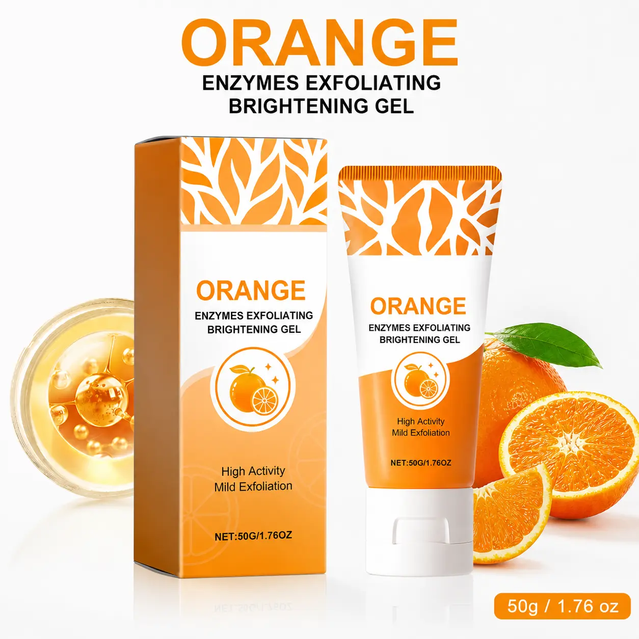 Gentle Unisex Citrus Facial Cleansing & Exfoliating Gel, Lightweight Gel Texture, Helps Refresh and Moisturize Skin, for Makeup Removal, Pore and Blackhead Care