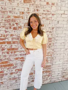 Phoebe Crop Blouse- Yellow