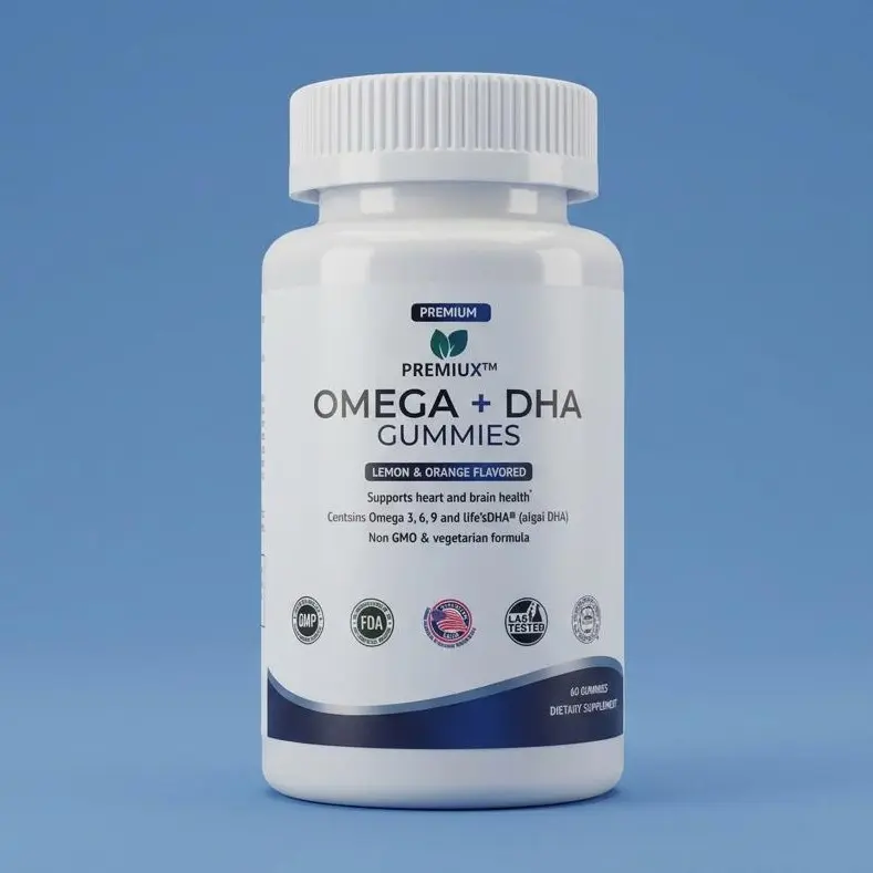Premiux Omega-3 DHA Gummies — Brain, Heart & Eye Support