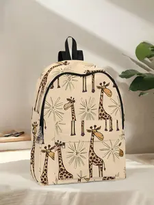 Giraffe Print Backpack for Kids and Adults, Fun Design for Everyday Use, Spacious Storage for School Travel and Work, Bookbag, Booksack, School Backpacks