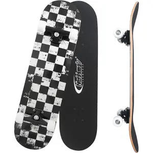31 Inch Complete Skateboard, Standard Skateboards for Beginners, Wood 9 Layer Canadian Maple Trick Skate Boards for Boys Girls Youth Teens Adults