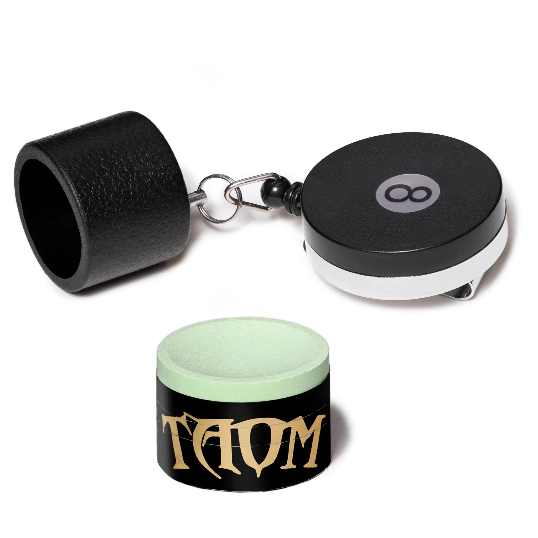 Taom Billiard Snooker Chalk 2.0 Green 1 pc w/Retractable Chalk Holder