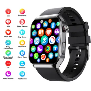 New 2.1-inch HD Large Screen F700 Smartwatch Health Sleep Monitoring Micro Health Check Body Composition Analysis HRV Report Stress ECG Fall Detection Sedentary Reminder FaSharing Over 50 Sports Modes