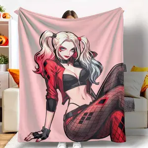 Comic Girl Flannel Blanket Vibrant Anime Character Print Ultra Soft Lightweight Plush Throw Breathable Warm Cozy Bedding Perfect For Living Room Sofa Bedroom Decor Travel Camping Birthday Gift