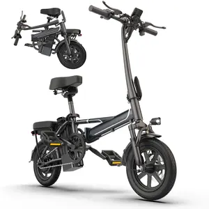 New upgraded version 14 Inch Mini Folding Electric Bike, 500W (Peak 750W) Aluminum Frame E-Bike, 22Mph Top Speed 40 Miles Long Range, Portable Electric Bicycle for Campus Commute, Grocery Runs, Leisure Riding