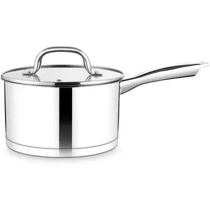 Saucepan, 3 qt Stainless Steel Sauce Milk Pan & Lid with Tri-ply Bottom, Home/Kitchen Induction Pot for Cooking/Boiling/Warming/Stewing, Healthy & Heavy Duty, Dishwasher Safe