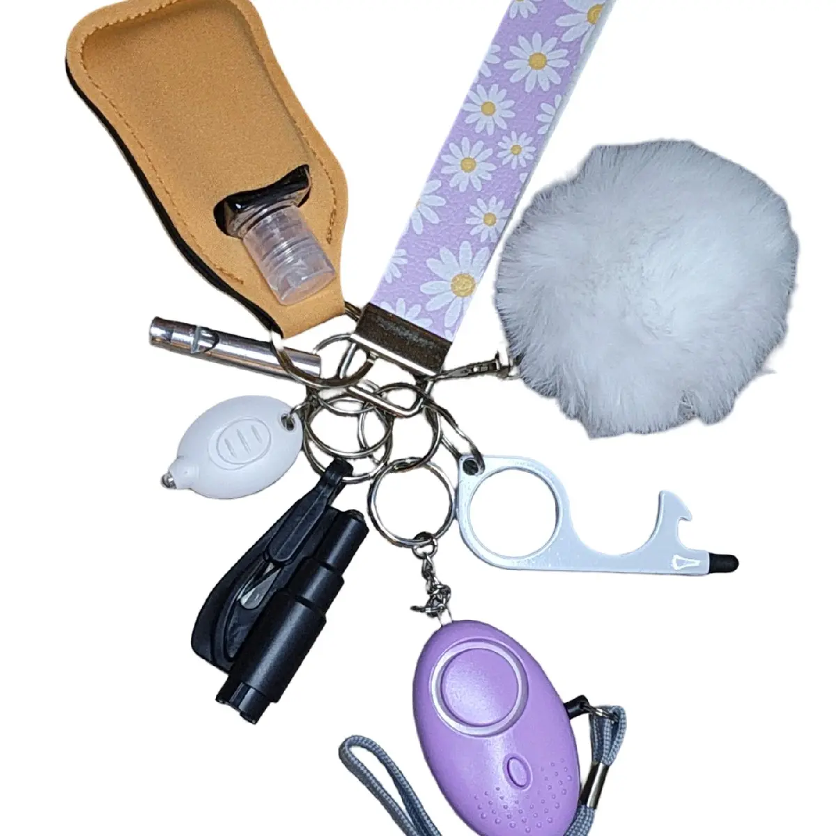 Lilac n Daisies Keychain Safety Kit for Women