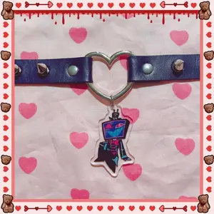 Vox Hazbin TV Overlord Sinner Spike Blue Choker