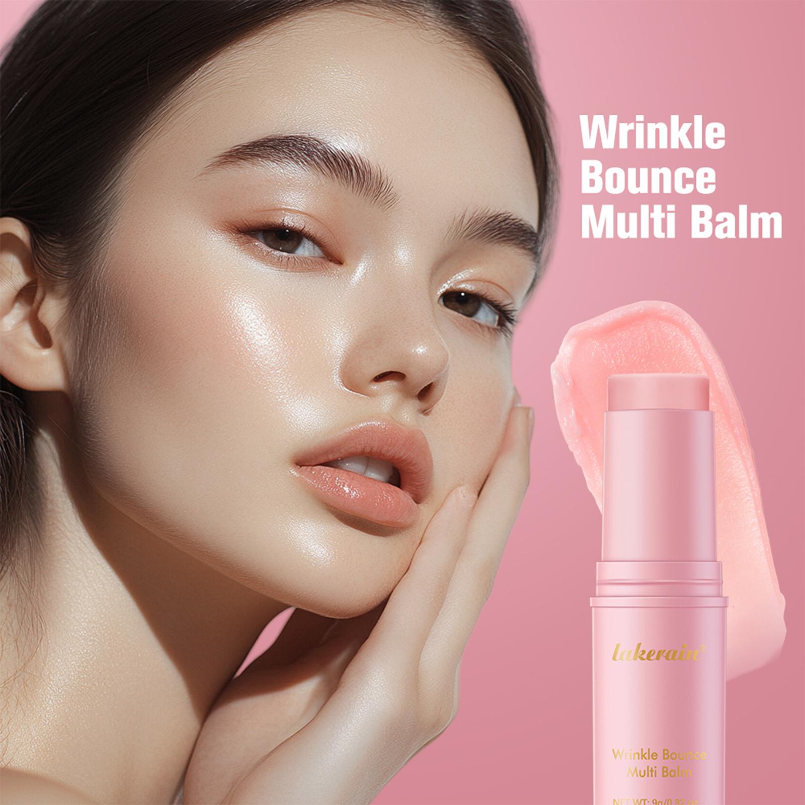 Wrinkle Bounce Multi Balm Stick – Salmon Collagen Anti-Aging Balm Stick, Hydrating Multi-Use Stick for Face, Lips & Neck, Jeju Fermented Oil Skin Repair Moisturizer, Radiance Booster, Perfect Daily Gift