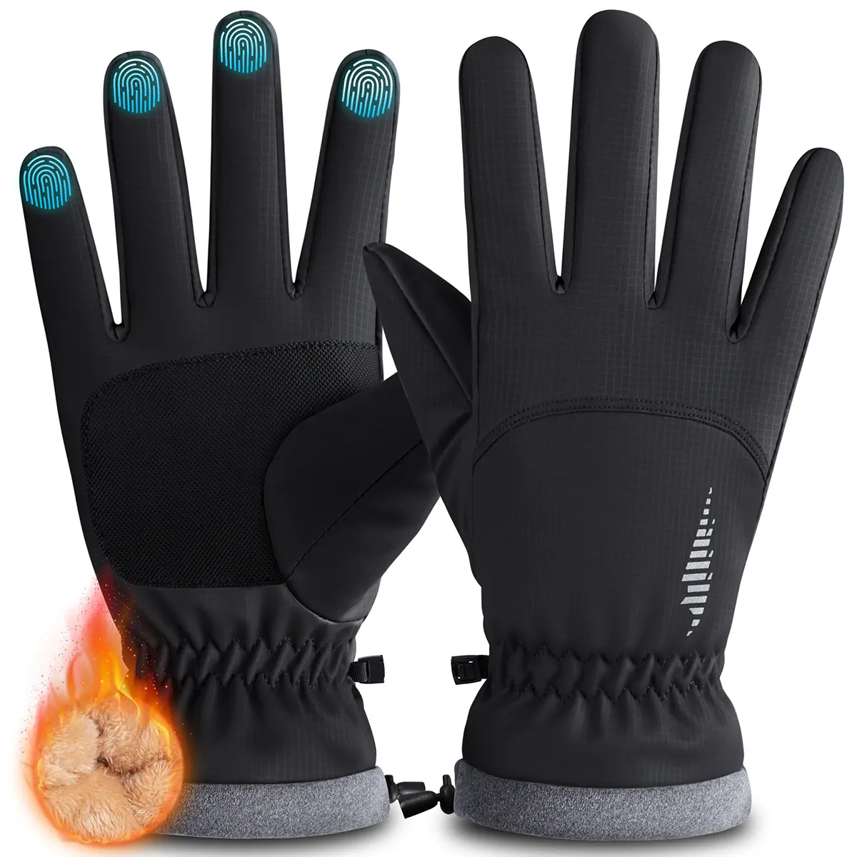 Winter Waterproof Ski Snow Warm Gloves for Women Men, Windproof Cold Weather Thermal with Touchscreen Fingers, for Running Driving Cycling Hiking Biking Outdoor Sports Daily Work RG802 Hand Cover