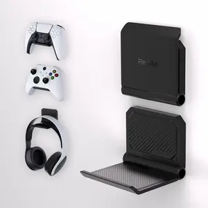 PlayVital 2 Set FOLD Controller Wall Mount for PS5 & PS4 & Xbox Series X/S & Nintendo Switch Pro & Nintendo Switch Pro 2 & Xbox Wireless Headset & Pulse 3D Headset - Black