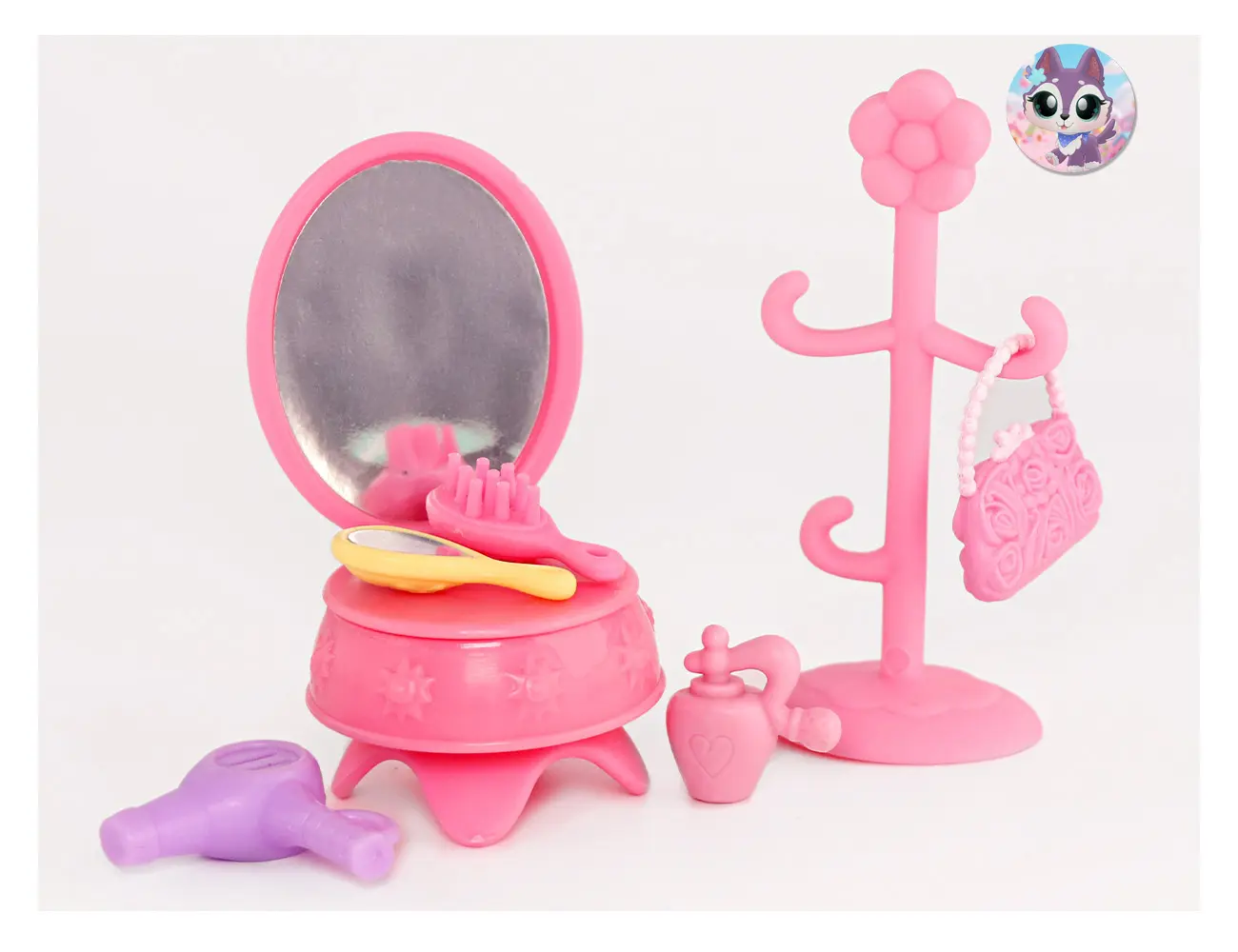 LPS Pets Miniature Dollhouse Playset with Doll Furniture - Dressing Table Clothes, Sofa Set, Clothes Rack, Table for 12+ Years Imaginative Play & Creativity