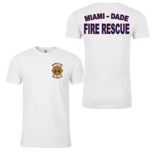 Miami-Dade Fire Rescue Firefighter Graphic T-Shirt, Soft Cotton Blend Shirt with Bold Red and Blue Design, Firefighter Apparel for Men & Women, Perfect Gift for Firefighters