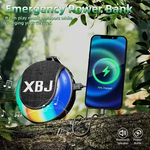 Portable Bluetooth 5.3 Audio Speaker with TF Card Input, 3000 mAh Battery, Surround-Style Colored Lights, Climbing Hook & Mini Compass, Ideal for Outdoor Camping & Hiking - Smartphone, Multifunctional, Connection