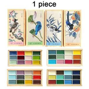 12-Color Handmade Chinese Painting Set - Art Drawing Supplies, Student Painting Supplies, Professional Watercolor Paints in Solid Colors, Ideal for Sketching and Illustration