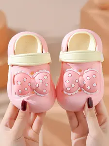 Summer Slippers, Toddler Clogs, Cartoon Design Indoor Non-Slip Sandals, Kids Shoes for Girls Aged 1-3 Years, Comfortable Home Shoes
