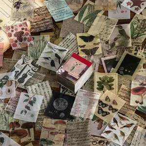 Vintage Scrapbook Materials Paper, 366pcs/set Mini Decorative Non Stick Background Paper, DIY Decorative Supplies for Scrapbooking & Journal Making