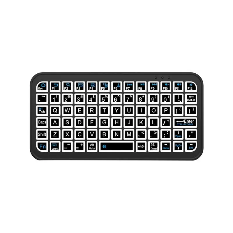 Mini Wireless Bluetooth 5.2 Keyboard 5inch Keycups 7 Color Backlit Keyboard Rechargeable Keyboard for PC Android TV Box
