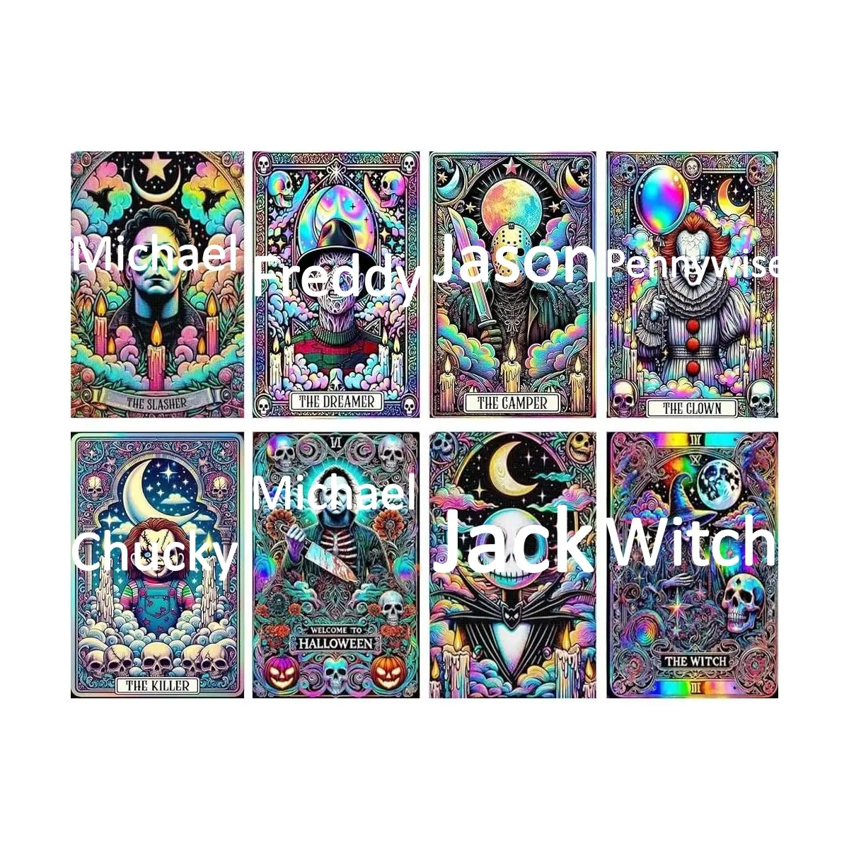 AIBOERL 5D Horror Theme Diamond Painting Cross Stitch Kit, Round Gems DIY Craft Kit for Adults’ Stress Relief & Home Wall Decoration Gift, Diy Kit