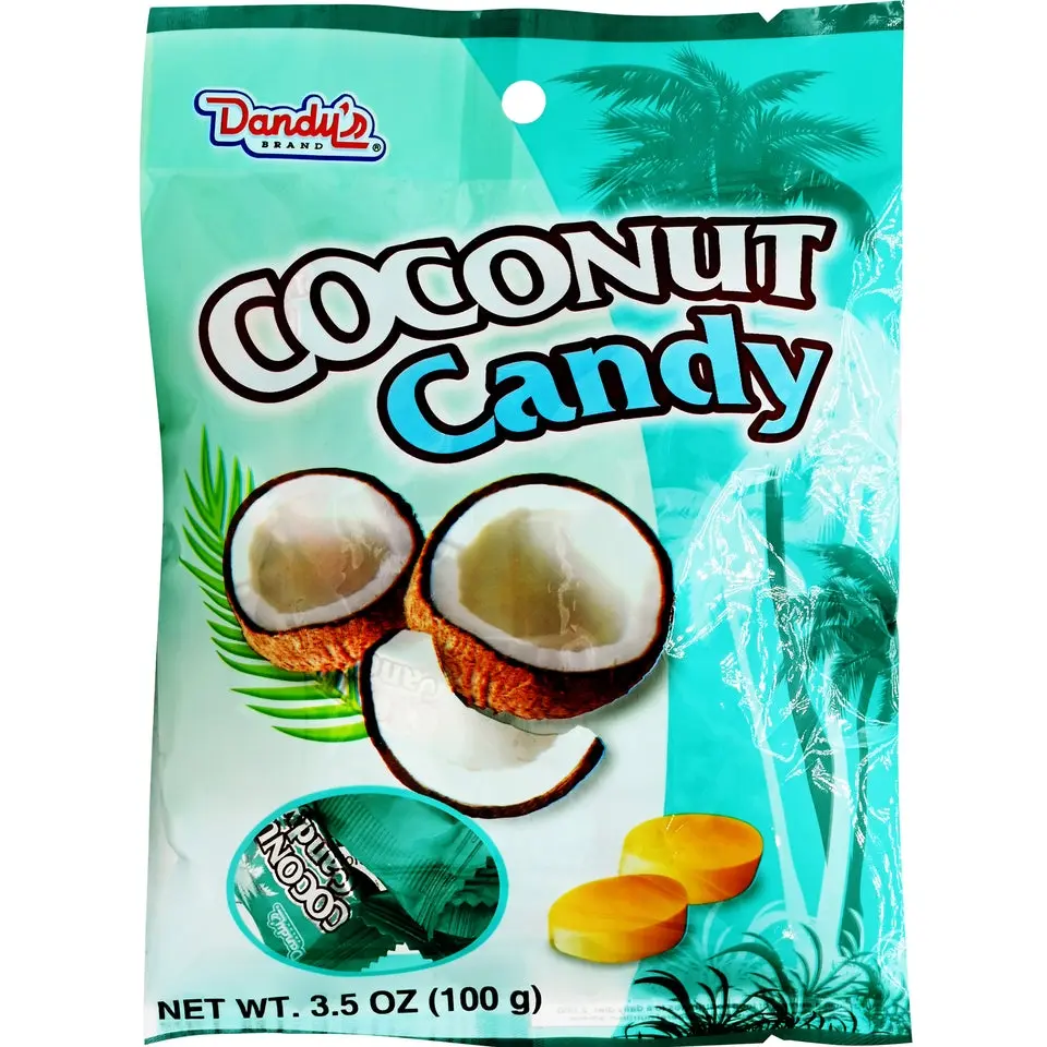Dandy Real Coconut Soft Chewy Candy Snack Bag - Sweet Creamy Tropical Treat - 3.5oz Individually Wrapped Pack - Vietnamese Origin, Ideal for Sharing, Gifting