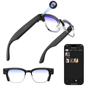 AI Smart Glasses with 8MP Camera , (Interpolated 32MP Camera),1080P Video Recording, 4GB Memory,ENC Dual Microphone Noise Reduction,Sweat-proof, 290mAh Battery ,Magnetic charging