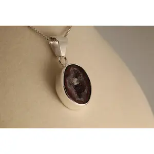 Veil of the Abyss – Geode Pendant in 925 Silver