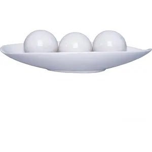 Decorative Bowl and Orb Set. Ideal  for Weddings Special Occasions and for Decorative Centerpiece in Your Living Dining Room O3 (Crackle )