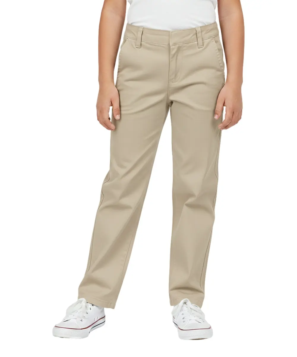 Girls' Classic Uniform Pants With Adjustable Waist Khaki, Navy, Black GU04