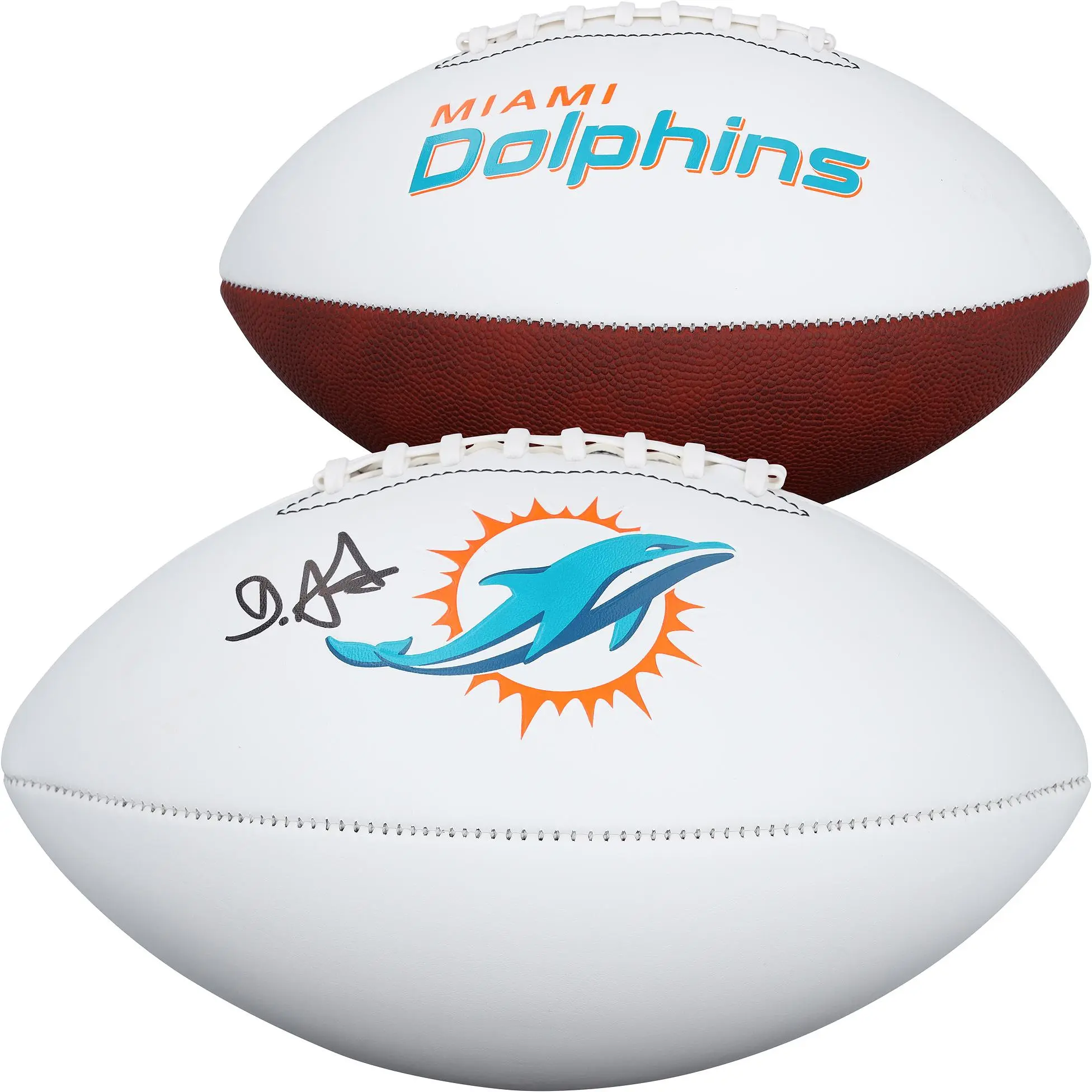 De'Von Achane Miami Dolphins Autographed Franklin White Panel Football - Fanatics Authentic Certified