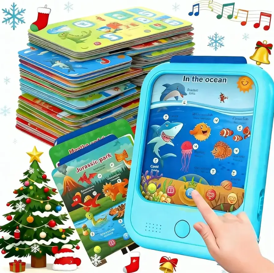 Screen-Free Toddler Learning Tablet Toy, Educational Learning Pad for Ages 2-6 - Interactive Preschool Learning Toy for Alphabets, Numbers, Music, Time & Vehicles | Bilingual Learning, Toddler Gift