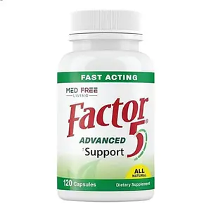 Med Free Living Factor 5 Advanced Support Supplement Fast Acting All Natural Formula 120 Capsules Dietary Supplement for Healthcare Vitamin